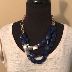 Stella and Dot navy and gold necklace